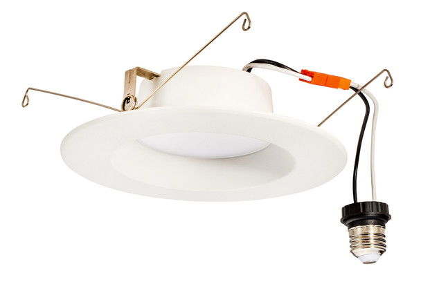 6" LED Recessed Retrofit Downlight, 8 Watt, White , Round Smooth Trim