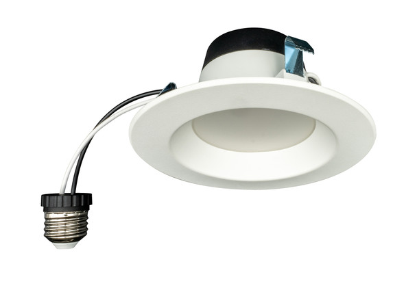 4" Economy LED Recessed Retrofit Downlight, 6 Watt, White, Round Smooth Trim
