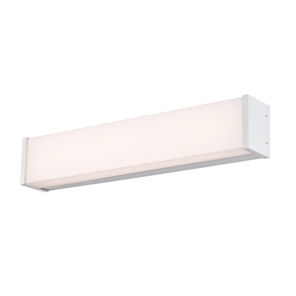 Vanity, 24W, 3000K/3500K/4000K, 2450 Lumens, White Finish, Acrylic Shade