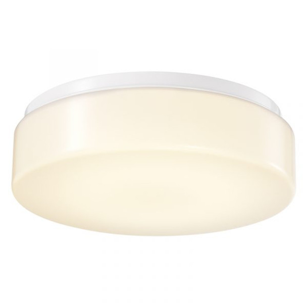Round Puff Ceiling Fixture, Deep Pan, 14.0" x 3.6", White Finish
