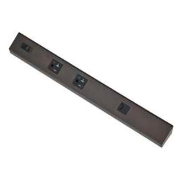 Angled Power Strip, 42 Inch, 4 Receptacles, 2 USB, 20A