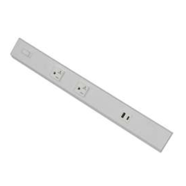 36-Inch Angled Power Strip, 4 Receptacles, 2 USB Ports, 20A