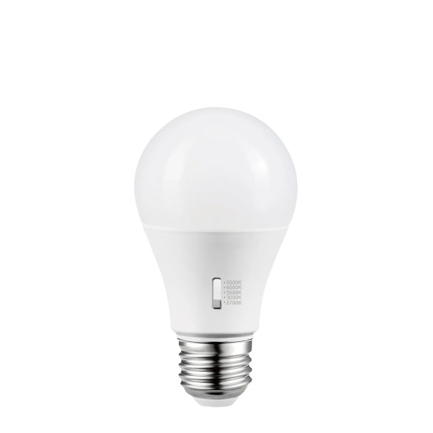 LED A19 Lamp, 9 Watts, 1st Generation, Selectable Kelvin 2700K-3000K-3500K-4000K-5000K, E26 Base