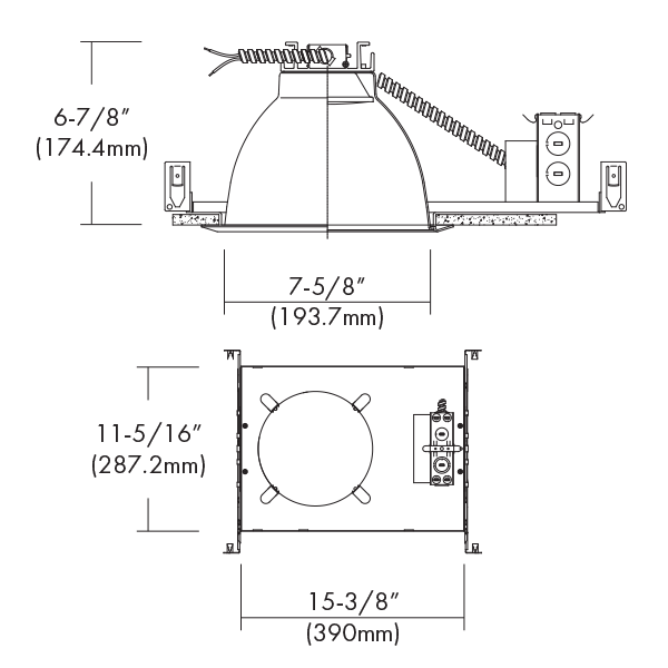 8" LED Commercial Flat Frame-in Kit, 10W, 120~277VAC, Triac/ELV Dimming
