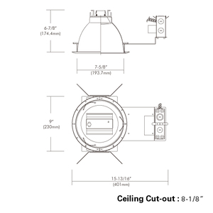 8" LED Architectural Frame-in Kit, 10W, 2700K-4000K, 80-90 CRI