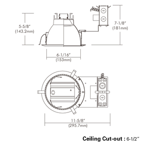 6" LED Remodel Frame-in Kit, 10W, 120~277VAC, Triac/ELV Dimming