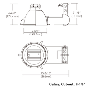 8” LED Remodel Frame-in Kit, 14W, 120-277VAC, Triac/ELV Dimming