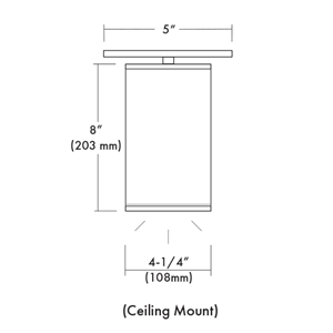 4” Round Ceiling and Pendant Mount LED Cylinder, 13W, 3000K, 80 CRI, White Finish