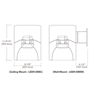 8" LED Cylinder, Wall Mount, 44W, 4000K, 80CRI, Silver