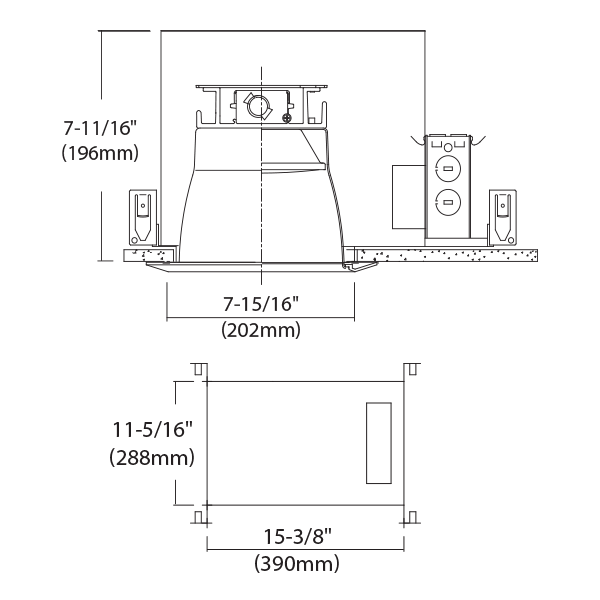 8" LED IC/AIR-TIGHT Commercial Flat Frame-in Kit, 32W, 0-10V Dimming