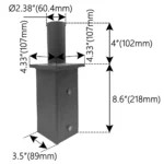 Square Tenon Adaptor, 4 inch, Bronze