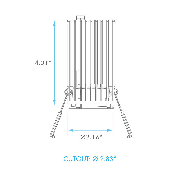 LED Spotlight, Canless, Regressed Interchangeable Trim, 2" Module, 5 CCT Switch, TRIAC Dimmable