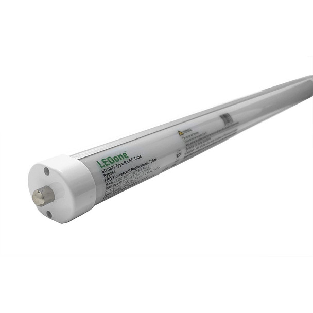LED 8FT 38W T8 Type B Tube, 4000K, FA8 Base, Frosted
