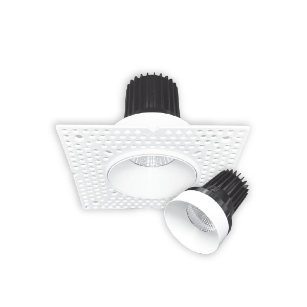 LED Spotlight-Canless, Push and Lock Trimless, 4", CCT Selectable, Black, 60º, Floating Gimbal