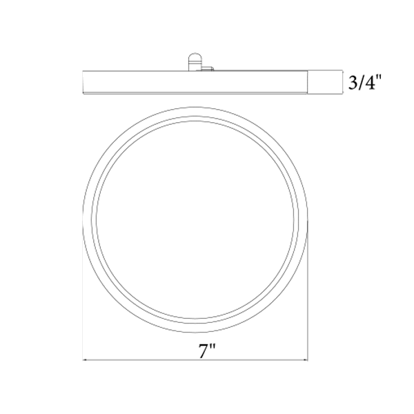 7" LED Flush Mount, White, Empty Filler Housing Only