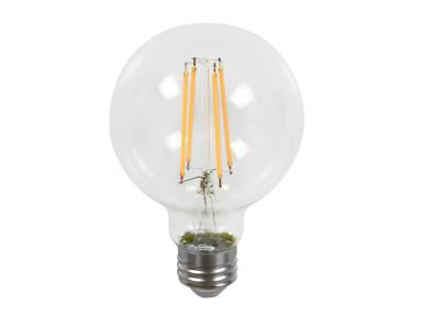 Enclosed Clear Filament LED Lamp, 5W, G25 Shape, Dimmable, 2700K/3000K