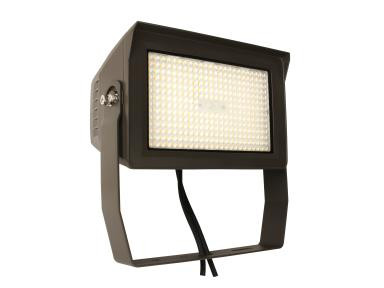 Slim Flood Light, 100W, Adjustable Beam, CCT Selectable 3K/4K/5K, Bronze, Yoke, Button Photo Control