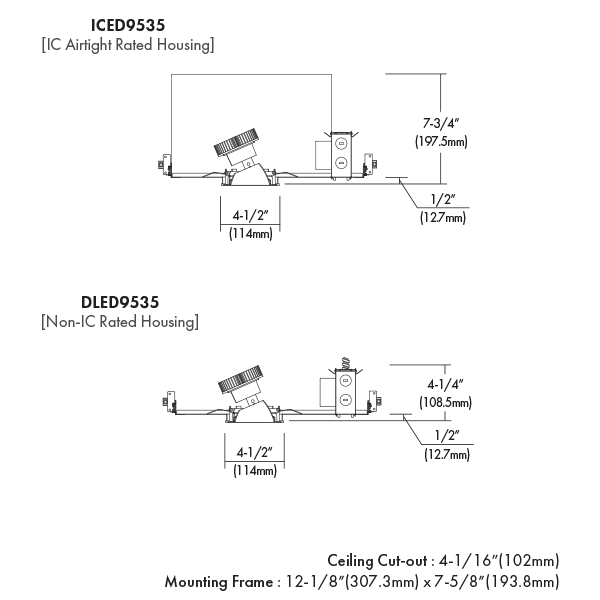 3.5″ Non-IC Type LED Round Architectural Downlight, Pinhole Adjustable Reflector, 14W