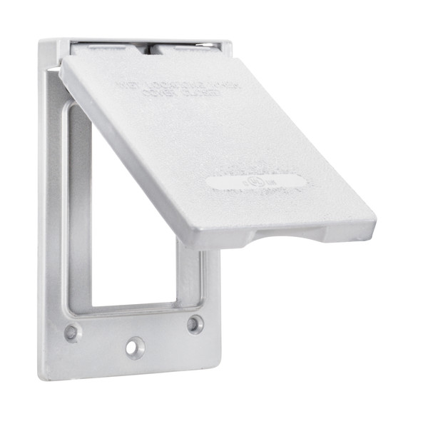 Garvin Industries WCV1GFIW, Single Gang Vertical GFCI Cover, White, Die-Cast Aluminum