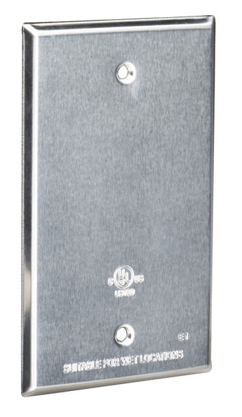 Garvin Industries WC1B Die-Cast Aluminum Single Gang Blank Cover, Silver, 2.77" x 4.54"
