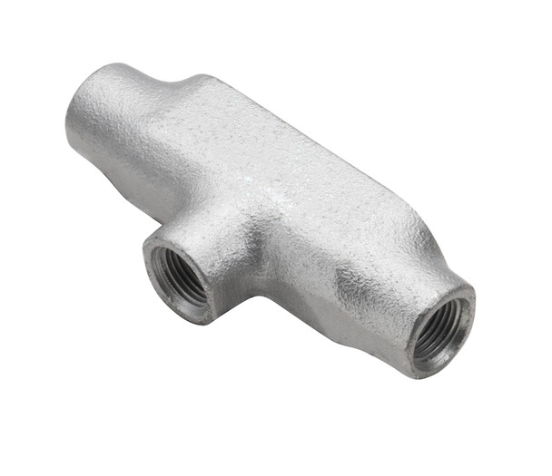 Garvin Industries TB6M, 2" Threaded TB Type Conduit Body, Malleable Iron, Zinc Plated, Aluminum Enameled