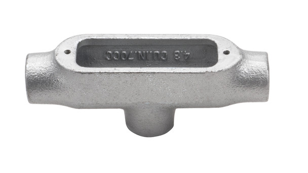 Garvin Industries TB2M, 3/4" Threaded TB Type Conduit Body, Malleable Iron, Zinc Plated, Aluminum Enameled