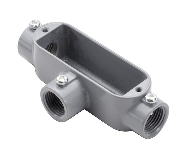 Garvin Industries EMT and Rigid Combination Conduit Body, T Type, 1" Hub, 3 Max Wire, 6 AWG Max, Copper-Free Aluminum