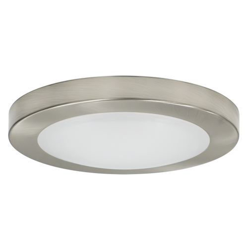 GlobaLux MDL Series LED Disk Light, 8" Diameter, 12W, 120V Triac Dimming, 3000K, 80CRI, Brushed Nickel