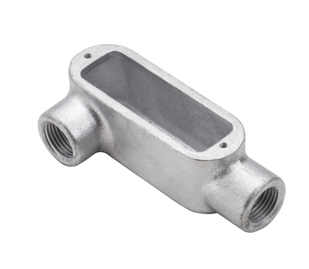 Garvin Industries LR4M, 1-1/4" LR Type Threaded Conduit Body, Malleable Iron, Zinc Plated, Aluminum Enameled