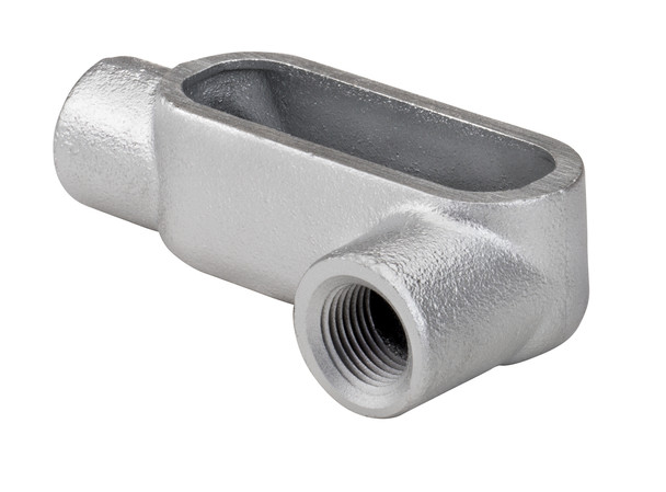 Garvin Industries LL2G7, 3/4" LL Type Form 7 Rigid Conduit Body, Gray Iron, Zinc Plated, 5.8in³ Volume