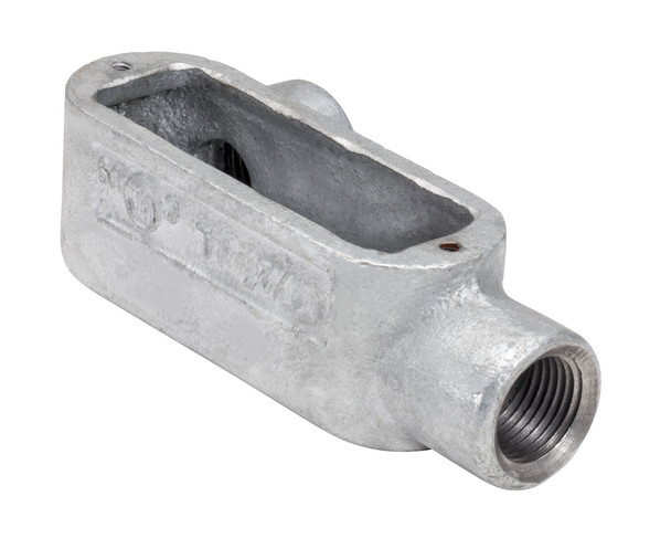 Garvin Industries LL6MHDG, 2" Threaded LL Type Rigid Conduit Body, Hot Dip Galvanized, Malleable Iron