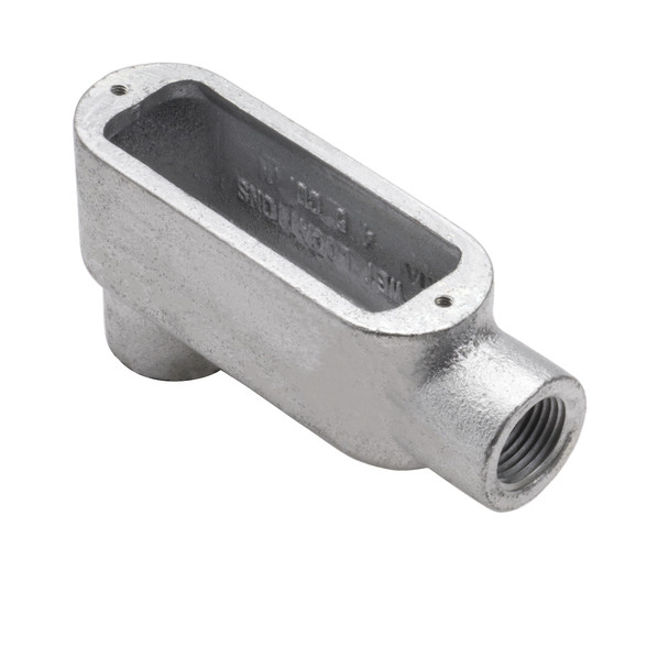 Garvin Industries LB1M, 1/2" Threaded LB Type Conduit Body, Malleable Iron, Zinc Plated