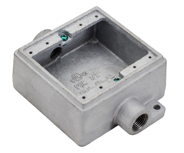 Garvin Industries FSC21MHDG, FS Cast Device Double Gang Box, Dual Hub, Heavy Duty, Hot Dip Galvanized, 1/2" NPT