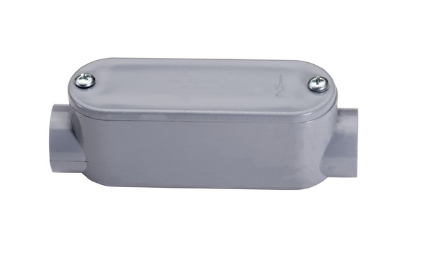 Garvin Industries C Type Conduit Body, 3-1/2", PVC, Removable Cover, Two Hubs