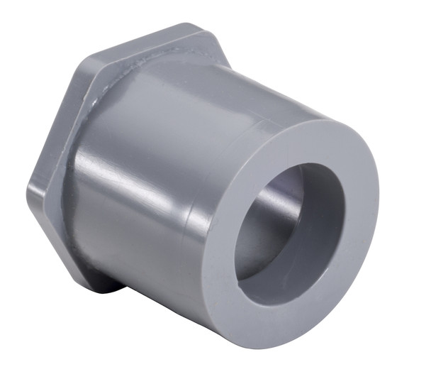Garvin Industries PVC Reducer Bushing, 1-1/2" x 1-1/4", Flush Style, Solvent Weld, Underground Rated
