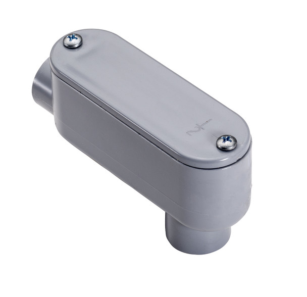 Garvin Industries LB Type Conduit Body, 1/2" PVC, Removable Cover, One Back Hub
