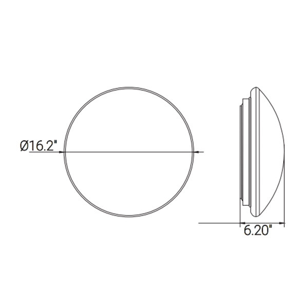 Sunlite LFX/FCM16/30W/AL/SCT, 16.2" Round Flush Mount, 30W, 2800lm, CCT Selectable 2700K|3000K|4000K|5000K|6500K, Alabaster Glass Lens