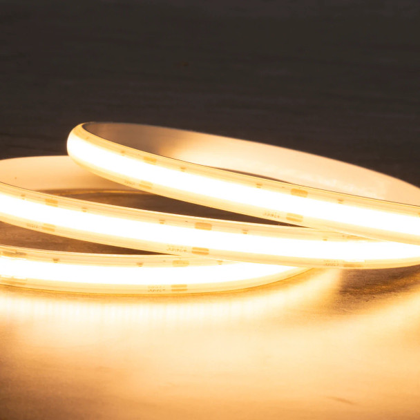 Proluxe Sauna COB Tunable White LED Strip Light, IP67, 12mm, Custom Cut, 24V DC, 3.04W/ft, 262lm/ft, 2700K-6000K, CRI 90+