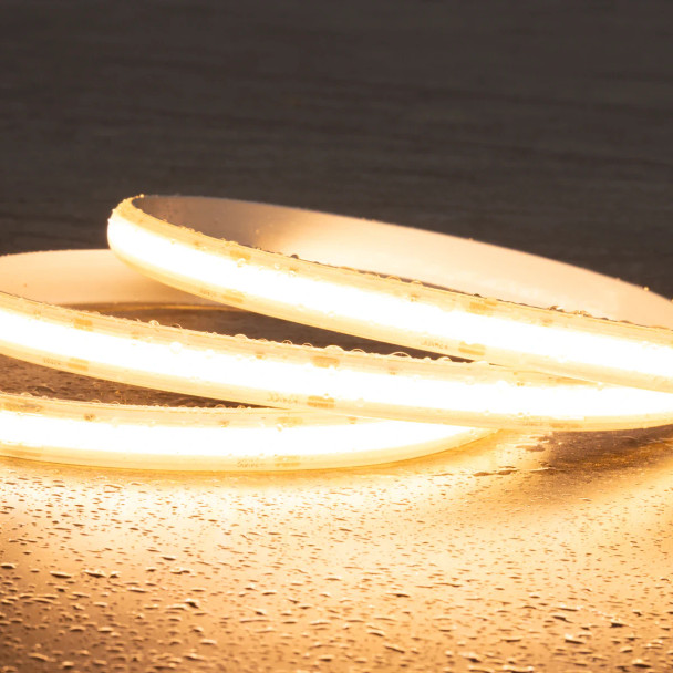 Proluxe Sauna COB Tunable White LED Strip Light, IP67, 12mm, Custom Cut, 24V DC, 3.04W/ft, 262lm/ft, 2700K-6000K, CRI 90+
