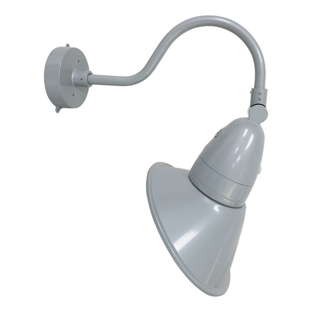 Westgate GNB Series 11" Angled Gooseneck Barn Light, 18W|26W|35W, 120-277V, 3000K|4000K|5000K, Integrated Photocell, Black|White|Bronze|Silver