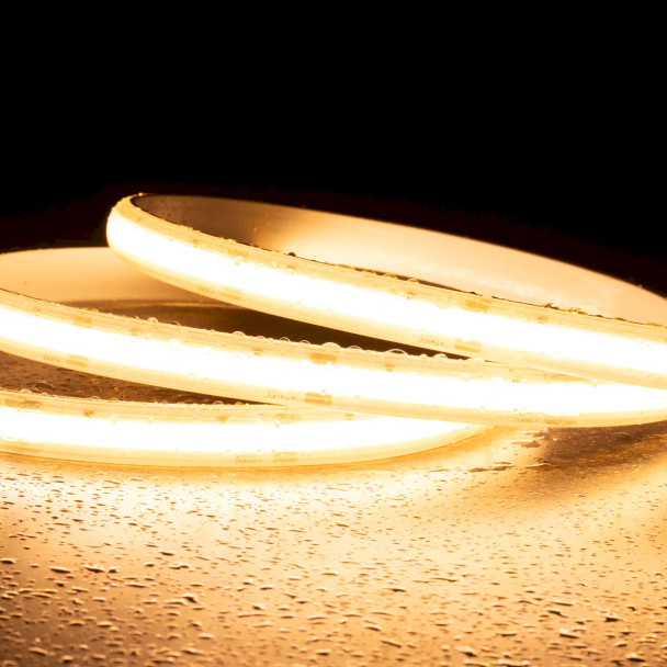 Proluxe Sauna COB Static White IP67 LED Strip Light, 12mm, Custom Cut, 24V DC, 3.04W/ft, 256Lm/ft, Selectable CCT 2700K|3000K, CRI 90+