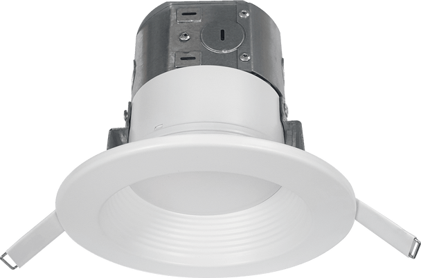 RP Lighting and Fans 8775, 4" IC LED J-Box Downlight, White, 90 CRI, 3000K, Emergency Backup