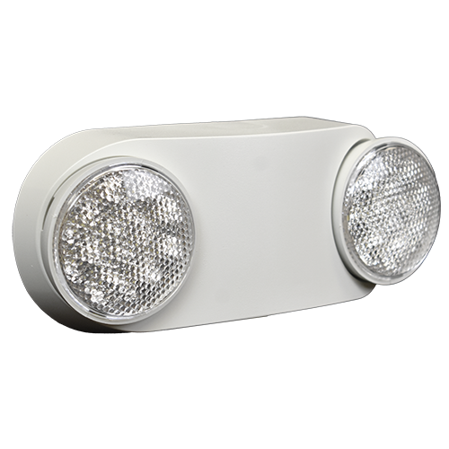 Best Lighting OEMW, LED Emergency Thermoplastic Unit, White Housing, Dual Adjustable Heads, 120-277V