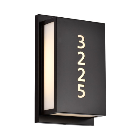 Room Number/Address Light, Laser Engraved Metal with Acrylic Shade, Black Finish, 3000K|4000K, 14W, 120-277V, Braille