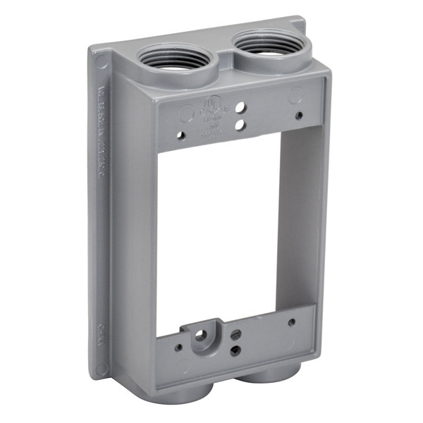 Garvin Industries WB1475EXT, 3/4" 4-Hole 1-Gang Weatherproof Extension Ring, Gray