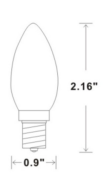 1 Watt Candelabra LED Night Lighting Lamp, E12 Base Size