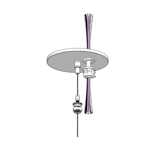 Cable Canopy Kit, White and Black Finish, 2-Piece Cable Coupler, GR-1/4 Gripper, 120" 1/16" Cable, 130" 18/3 & 22/2 Cord, 0-10V Dimming, EM Micro Inverter Compatible
