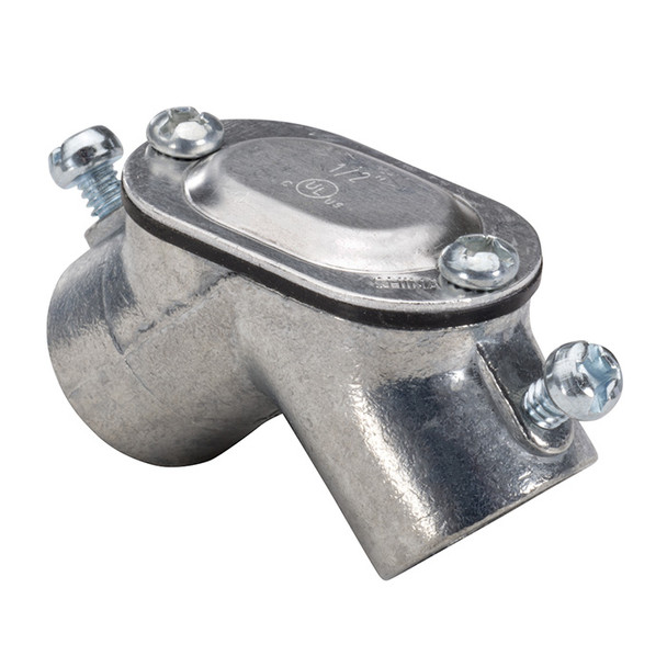 Garvin Industries 381, 1/2" EMT to EMT Pull Elbow, Zinc Die Cast, Removable Cover