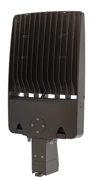 Commercial LED CLF14 Series Flood Light, 200W|240W|300W, 3000K|4000K|5000K, Bronze, Integrated Photocell, Straight Arm Mount
