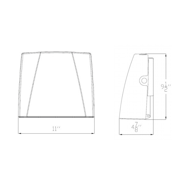 WPS Series Slim LED Wall Pack, 30W or 60W Size